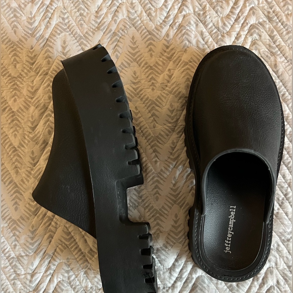 Jeffrey Campbell Black Platform Mules